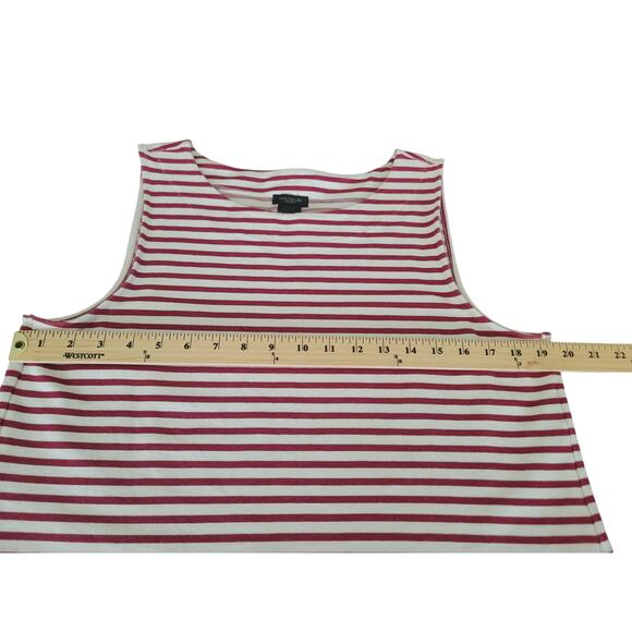 Ann Taylor Factory Women's Large White Red Striped Sleeveless Top - Picture 6 of 8